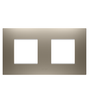PLACA INTERNATIONALA EGO - IN TEHNOPOLIMER VOPSIT - 2+2 MODULE ORIZONTAL - BRONZ DESCHIS - CHORUSMART Gewiss