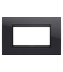 PLACA LUX - ÎN TEHNOPOLIMER - 4 MODULE - NEGRU TONER LAVY - CADRU INTERIOR NEGRU MAT - CHORUSMART Gewiss