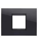 PLACA LUX - ÎN TEHNOPOLIMER - 2 MODULE - NEGRU TONER LAVY - CADRU INTERIOR NEGRU MAT - CHORUSMART Gewiss