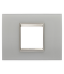 PLACA LUX - ÎN STICLA - 2 MODULE - REFLEXIE NATURALA - CADRU INTERIOR BRONZ DESCHIS MAT - CHORUSMART Gewiss