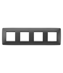 O PLACA INTERNATIONALA - TEHNOPOLIMER VOPSIT - 2+2+2+2 MODULE ORIZONTAL - NEGRU SATINAT - CHORUSMART Gewiss