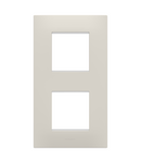 PLACA INTERNATIONALA EGO - ÎN TEHNOPOLIMER - 2+2 MODULE VERTICAL - BEJ NATURAL - CHORUSMART Gewiss