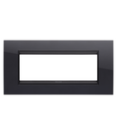 PLACA LUX - ÎN TEHNOPOLIMER - 6 MODULE - NEGRU TONER LAVY - CADRU INTERIOR NEGRU MAT - CHORUSMART Gewiss