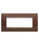 PLACA LUX - DIN LEMN - 6 MODULE - NUC - CADRU INTERIOR BRONZ MAT ÎNCHIS - CHORUSMART Gewiss