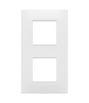PLACA INTERNATIONALA EGO - ÎN TEHNOPOLIMER - 2+2 MODULE VERTICALE - ALB SATINAT - CHORUSMART Gewiss