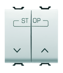 BUTON DUBLU 250V C.A. - BORNE DE CABLARE RAPIDA - 1P NO 16A - SIMBOL UP-DOWN-STOP - 2 MODULE - ALB SATINAT - CHORUSMART Gewiss