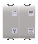 PANOU CU BUTOANE CU SIMBOLURI INTERSCHIMBABILE - KNX - 4 CANALE - 2 MODULE - BEJ NATURAL - CHORUSMART Gewiss