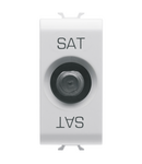 PRIZA COAXIALA TV/SAT, ECRANARE CLASA A - CONECTOR F MAMA - ALIMENTARE 5 dB - 1 MODUL - ALB SATINAT - CHORUSMART Gewiss
