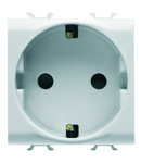PRIZA STANDARD GERMANA 250V C.A. - BORNE DE STRANGERE FRONTALE - 2P+E 16A - 2 MODULE - ALB SATINAT - CHORUSMART Gewiss