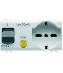 S.-OUTLET CU COMUTATOR interblocat - 2P+E 16A - P40 - CU ÎNTRERUPATOR MINIATURAL DE CURENT REZIDUAL 1P+N 16A - 230Vca - 4M - ALB SATINAT - CHORUSMART Gewiss