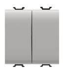 COMUTATOR BIDIRECTIONAL + BUTON DE COMANDA - 250V C.A. - BORNE DE CABLARE RAPIDA - 1P 16AX / 1P NO 16A - BUTON NEUTRU - 2 MODULE - BEJ SATINAT NATURAL - CHORUSMART Gewiss