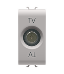 PRIZA TV COAXIALA, ECRANARE CLASA A - CONECTOR tatA IEC 9,5 mm - ALIMENTARE 5 dB - 1 MODUL - BEJ SATINAT NATURAL - CHORUSMART Gewiss