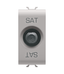 PRIZA COAXIALA TV/SAT, ECRANARE CLASA A - CONECTOR F MAMA - DIRECTA CU TRECERE DE CURENT - 1 MODUL - BEJ SATINAT NATURAL - CHORUSMART Gewiss