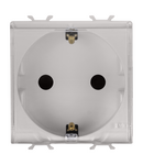PRIZA STANDARD GERMANA 250V C.A. - 2P+E 16A - 2 MODULE - CU CAPAC - BEJ SATINAT NATURAL - CHORUSMART Gewiss