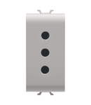 PRIZA STANDARD ITALIANA 250V c.a. - 2P+E 10A - P11 - 1 MODUL - BEJ SATINAT NATURAL - CHORUSMART Gewiss