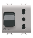 PRIZA INTERBLOCATA - 2P+E 16A P17 P11 - CU ÎNTRERUPATOR MINIATURAL 1P+N 16A - 230V c.a. - 2 MODULE - NAT. BEJ SATINAT - CHORUSMART Gewiss
