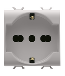 PRIZA STANDARD ITALIANA/GERMANA 250V C.A. - 2P+E 16A CU AMPERAJ DUBLU - 2 MODULE - BEJ SATINAT NATURAL - CHORUSMART Gewiss
