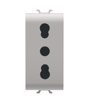 PRIZA STANDARD ITALIANA 250V C.A. - 2P+E 16A CU AMPERAJ DUBLU - P11-P17 - 1 MODUL - BEJ SATINAT NATURAL - CHORUSMART Gewiss