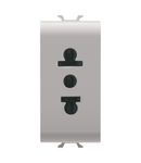 PRIZA STANDARD EURO-AMERICANA 250/125V c.a. - 2P+E 15A - 1 MODUL - BEJ SATINAT NATURAL - CHORUSMART Gewiss