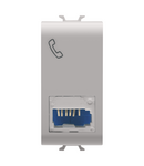 PRIZA TELEFONICA STANDARD BRITANICA - 6 CONTACTE - TERMINALE CU ÎNSURUBARE - 1 MODUL - BEJ SATINAT NATURAL - CHORUSMART Gewiss