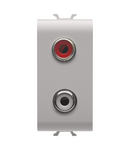 PRIZA AUDIO SI VIDEO - RCA DUBLU - 1 MODUL - BEJ SATINAT NATURAL - CHORUSMART Gewiss