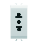 PRIZA STANDARD EURO-AMERICANA 250/125V c.a. - 2P+E 15A - 1 MODUL - ALB SATINAT - CHORUSMART Gewiss