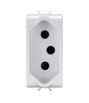 PRIZA STANDARD SUD-AFRICANA - 250V c.a. - 2P+E 16A - 1 MODUL - ALB SATINAT - CHORUSMART Gewiss