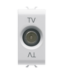 PRIZA TV COAXIALA, ECRANARE CLASA A - CONECTOR tatA IEC 9,5 mm - ALIMENTARE 10 dB - 1 MODUL - ALB SATINAT - CHORUSMART Gewiss