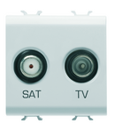 PRIZA TV-SAT - DIRECTA - 2 MODULE - ALB SATINAT - CHORUSMART Gewiss