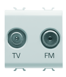 PRIZA TV-FM - DIRECTA - 2 MODULE - ALB SATINAT - CHORUSMART Gewiss