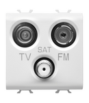 PRIZA TV-FM-SAT - DIRECT - 2 MODULE - ALB SATINAT - CHORUSMART Gewiss