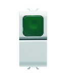 BUTON 1P 250V c.a. - NO 16A - DIFUZOR VERDE - 1 MODUL - ALB SATINAT - CHORUSMART Gewiss
