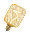 Corp de iluminat LED decorativ Ledvance (Osram)  1906 DECOR LED SPIRAL FILAMENT SQUARE 100 18 GOLD DIM 3,5 W 818 E27, 170 lm, 1800 K, IP20, 320°, auriu, dimabil LEDVANCE