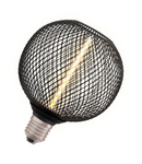 Corp de iluminat LED decorativ Ledvance (Osram)  1906 DECOR LED STRAW FILAMENT GLOBE 125 12 BLACK DIM 3,5 W 818 E27, 110 lm, 1800 K, IP20, 320°, negru, dimabil LEDVANCE