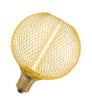 Corp de iluminat LED decorativ Ledvance (Osram)  1906 DECOR LED STRAW FILAMENT GLOBE 125 16 GOLD DIM 3,5 W 818 E27, 150 lm, 1800 K, IP20, 320°, auriu, dimabil LEDVANCE