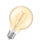 Miniatură Bec LED Ledvance (Osram)  Vintage 1906 Globe 80 40 Heart Filament DIM 4,9 W 922 Gold E27, 470 lm, 2200 K, 300°, auriu, dimabil - imaginea 3