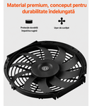 Miniatură Ventilator de evacuare pentru mansarda si pod 12 inch, 1300 CFM, termostat reglabil, plasa protectie, negru - imaginea 4