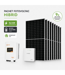 Pachet sistem fotovoltaic hibrid monofazat cu stocare baterie Dyness Powerbox G2 LiFePO4 5.12 kWh panouri solare AEG Ultra Black 3.6 kWp invertor Solis on-grid / off-grid backup Solis