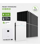 Pachet sistem fotovoltaic hibrid monofazat cu stocare baterie Sungrow High Voltage 5.12 kWh panouri solare AEG Ultra Black 3.6 kWp invertor hibrid 3.6 kW on-grid / off-grid backup Sungrow