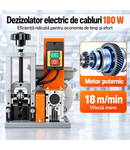 Miniatură Masina electrica de dezizolat cabluri  180W, diametru 1.5 - 25 mm, viteza 18 m/min, pentru reciclare cupru - imaginea 4