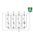 Miniatură Descarcator de supratensiune Tracon T1 plus T2 pentru cladiri cu paratrasnet, AC trifazat 3P plus N, Uc 275V, Iimp 12.5kA, Imax 50kA - imaginea 3
