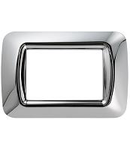 Placa ornament TOP SYSTEM  - IN TECHNOPOLYMER GLOSS FINISH - 1 modul- SOFT CHROME - SYSTEM