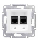 Priza de date fara suruburi 2*RJ45, cat.5e, UTP, SEDNA SCHNEIDER, crem