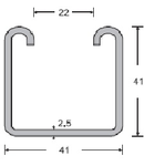 Canale perforate dimensiunea  41x41x2.5mm, pentru Sisteme FOTOVOLTAICE