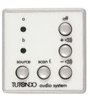 Unitate de control audio pentru 2 surse de sunet stereo / mono, alb, TUTONDO