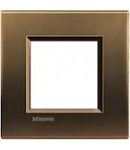 PLACA ORNAMENT, 2 MODULE, BRONZ, LIVING LIGHT, BTICINO