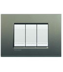 PLACA ORNAMENTALA, 3 MODULE, GRI, LIVING LIGHT, BTICINO