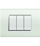 PLACA ORNAMENTALA, 3 MODULE, ALB, LIVING LIGHT, BTICINO 