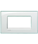 Placa ornament ,4 module, aquamarine, living light, BTICINO