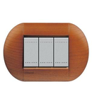 Placa ornament ,3 module, cires american, living light, BTICINO